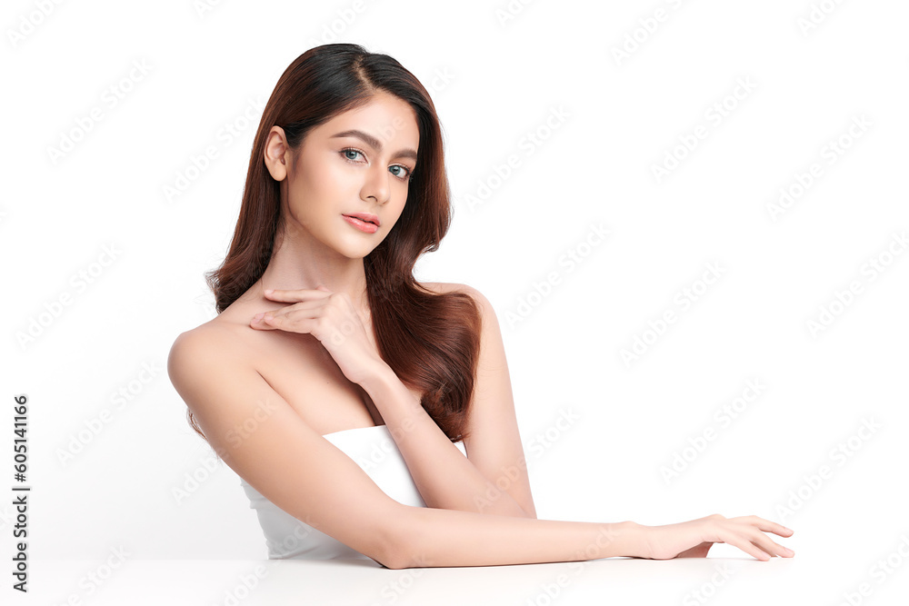 Beautiful young asian woman with clean fresh skin on white background, Face care, Facial treatment, Cosmetology, beauty and spa, Asian women portrait. Beautiful young asian woman with clean fresh skin on white background, Face care, Facial treatment, Cosmetology, beauty and spa, Asian women portrait.