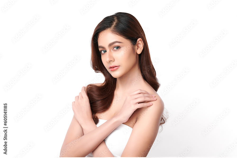 Beautiful young asian woman with clean fresh skin on white background, Face care, Facial treatment, Cosmetology, beauty and spa, Asian women portrait. Beautiful young asian woman with clean fresh skin on white background, Face care, Facial treatment, Cosmetology, beauty and spa, Asian women portrait.