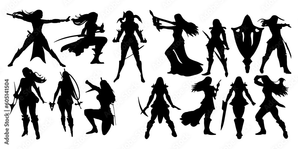 female warrior silhouettes
