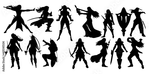 female warrior silhouettes 
