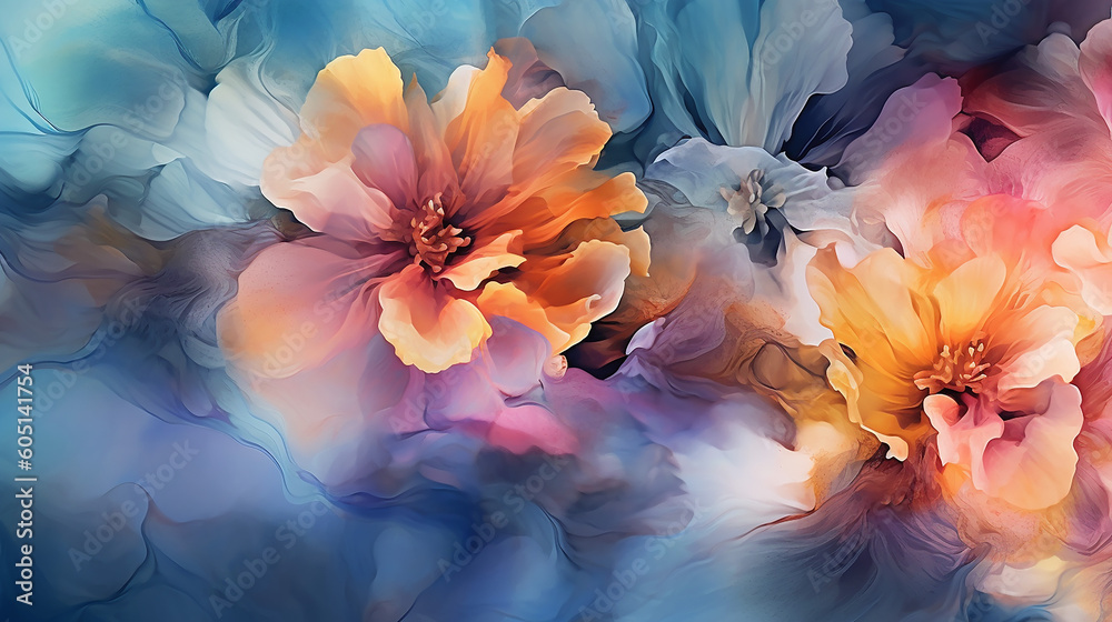 Abstract floral alcohol ink background design. Abstract floral alcohol ink background design.