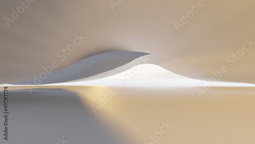 Abstract architecture background arched interior 3d render