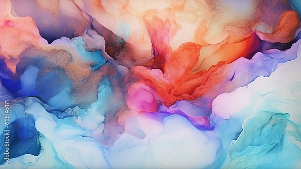 Alcohol ink art mixing liquid paints modern abstract. 