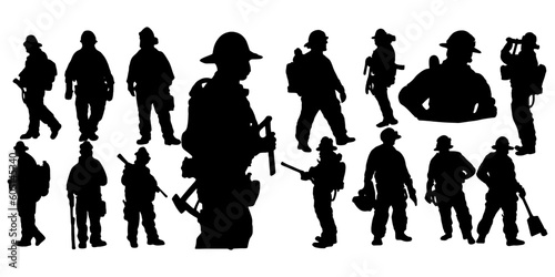 fire man silhouettes