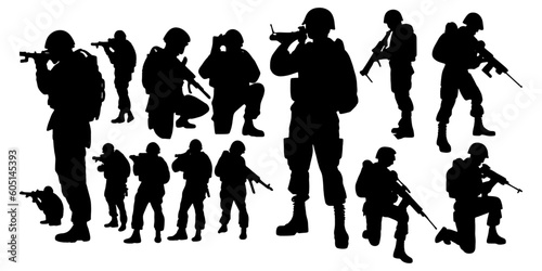 Принти на полотні soldier silhouettes