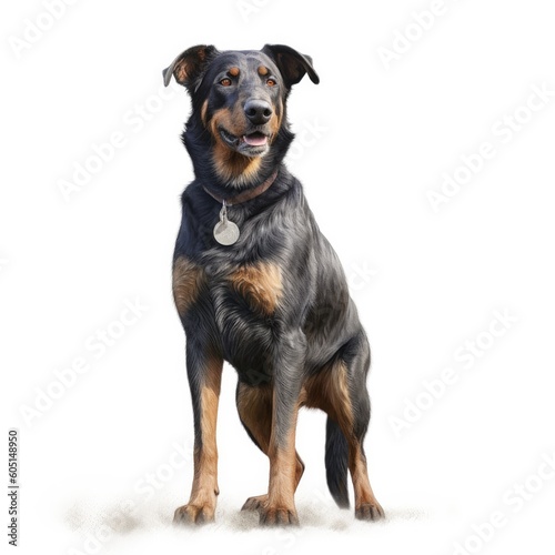dog, beauceron, rottweiler, animal, pet, puppy, black, canine, isolated, cute, white, brown, dachshund, mammal, sitting, purebred, domestic, pets, white background, studio, portrait, young, breed, ped
