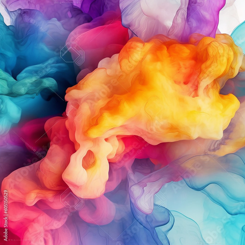 Art abstract smoke painting blots background alcohol. Generative AI