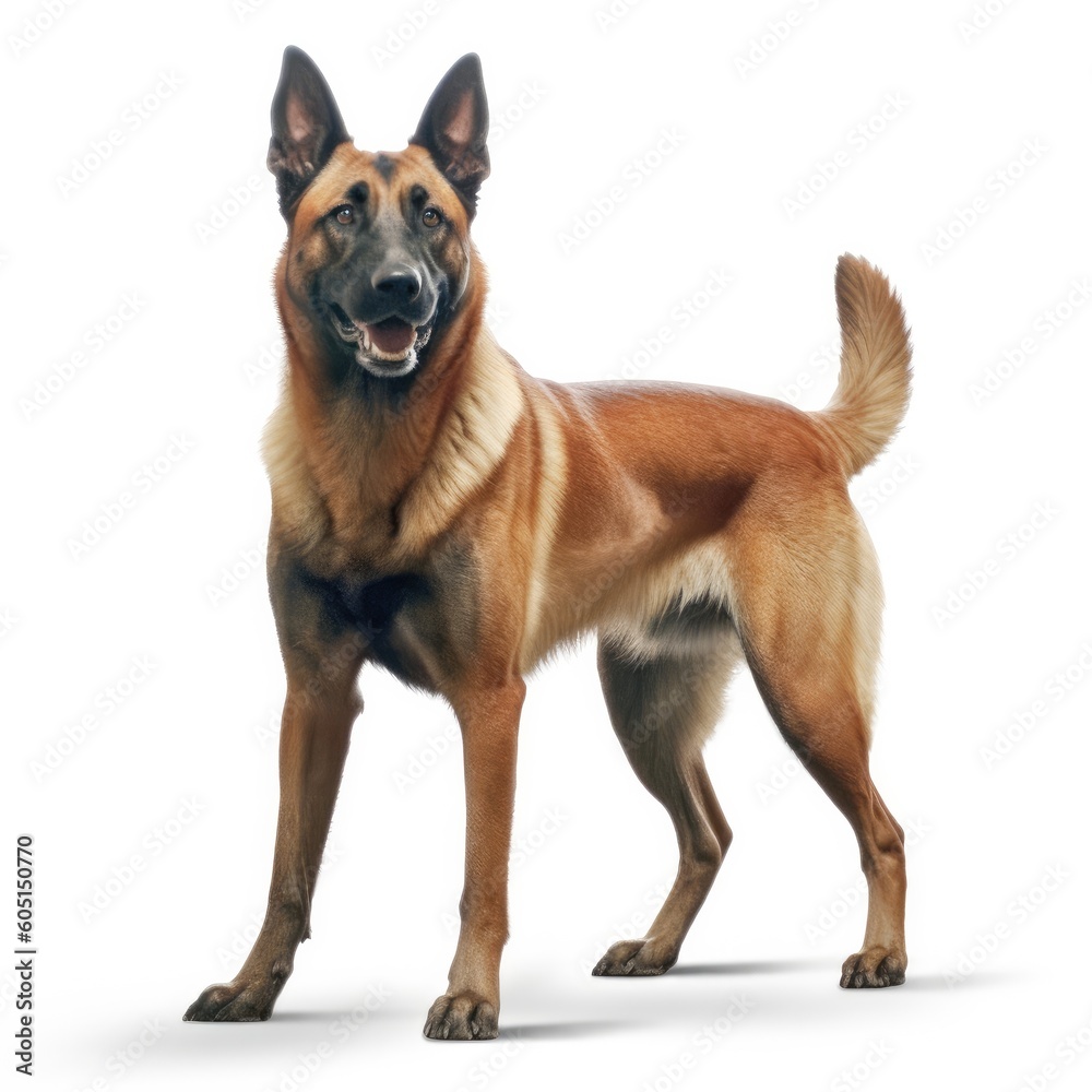 dog, malinois, animal, pet, canine, puppy, mammal, isolated, cute, breed, portrait, white, brown, boxer, pedigree, studio, domestic, purebred, white background, sitting, shepherd, friend, doggy, big, 