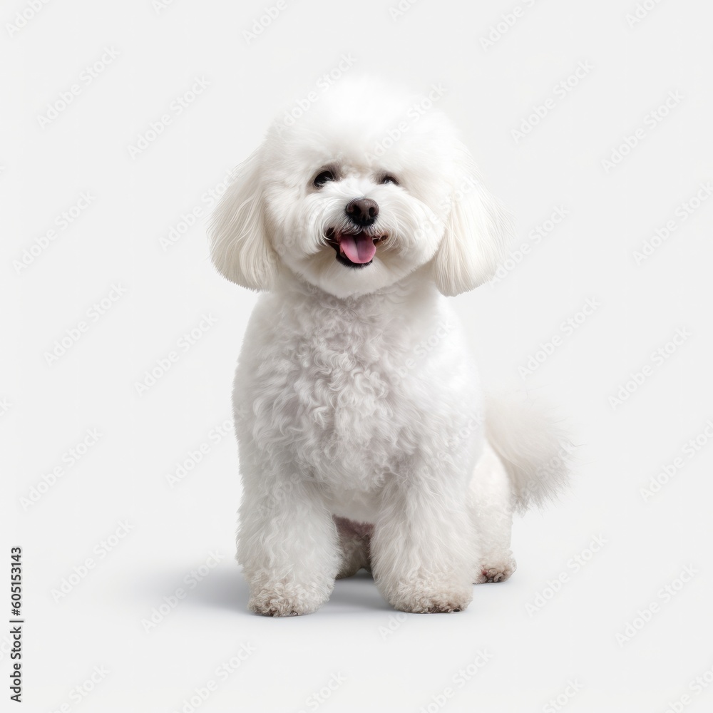 Obraz premium dog, bichon, maltese, pet, animal, white, puppy, cute, canine, bichon, mammal, domestic, breed, portrait, purebred, fluffy, adorable, white background, small, isolated, studio, pets, pedigree, sitting
