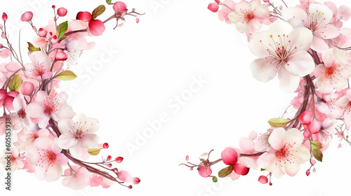 Beautiful wedding floral cherry blossom frame 