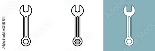 Wrench Icon, the wrench icon represents a versatile and essential tool used for tightening or loosening nuts, bolts, and other fasteners. 