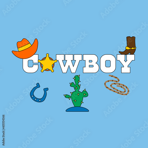 cowboy typographic illustration slogan for t shirt print, tee graphic design. 