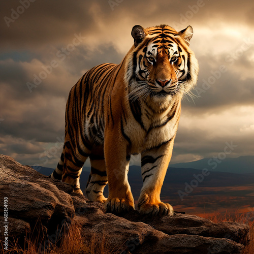 tiger in the wild created with Generative Ai technology