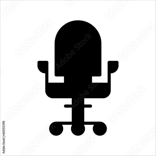 Solid vector icon for chair which can be used various design projects.