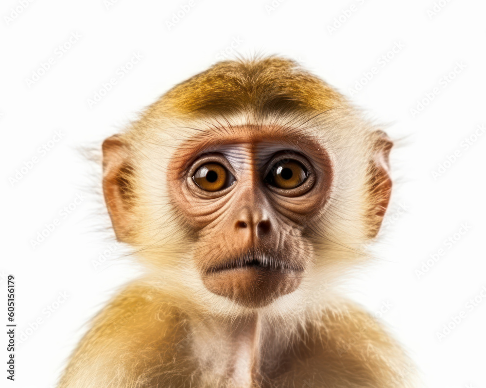 photo of monkey isolated on white background. Generative AI photo of monkey isolated on white background. Generative AI