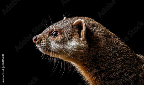 closeup photo of mongoose in its natural habitat. Generative AI
