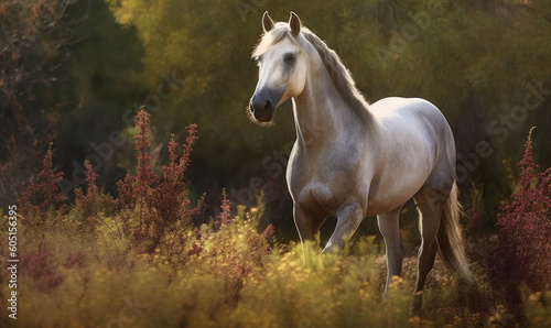 photo of Morgan stallion in its natural habitat. Generative AI © Bartek