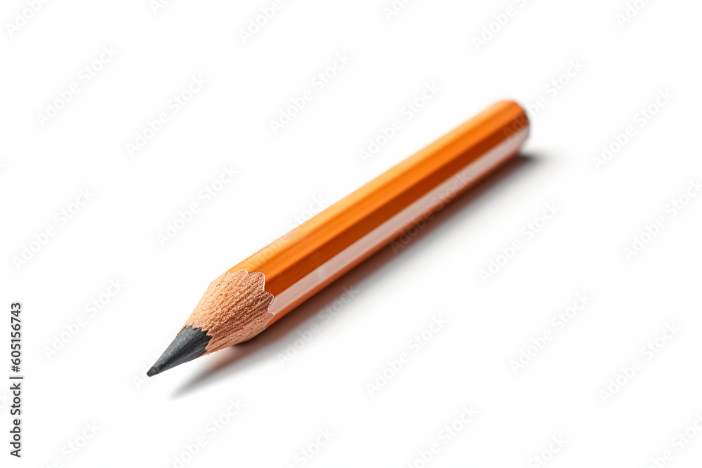 a brown pencil sharpened on a white background created with Generative Ai technology a brown pencil sharpened on a white background created with Generative Ai technology