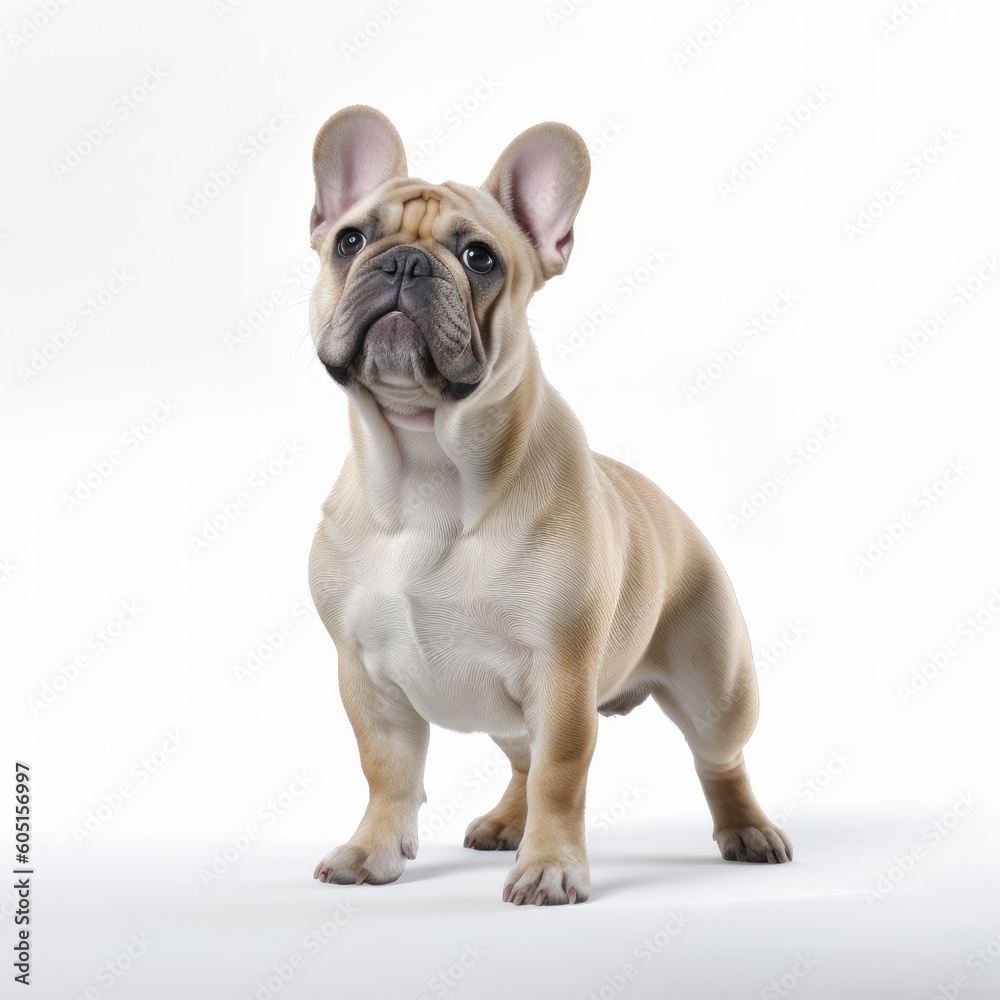 dog, bulldog, french bulldog, french, pet, animal, puppy, white, isolated, cute, portrait, breed, canine, white background, studio, isolated on white, purebred, adorable, funny, brown, black, domestic