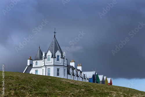 Hotel at John O'Groats. Scotland. Northern coast Scotland. Northsea. Orkney Islands. Landmark.