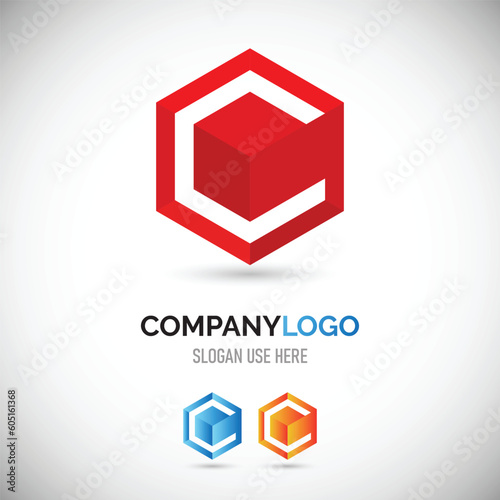Geometric C letter logo