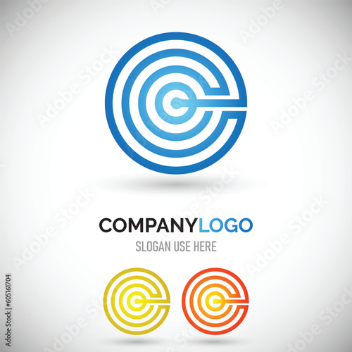 abstract C letter logo design 