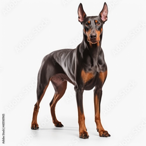 dog, animal, pet, Doberman, rottweiler, puppy, black, canine, isolated, cute, brown, breed, doberman, dachshund, sitting, mammal, white, domestic, purebred, pedigree, studio, white background, pets, p