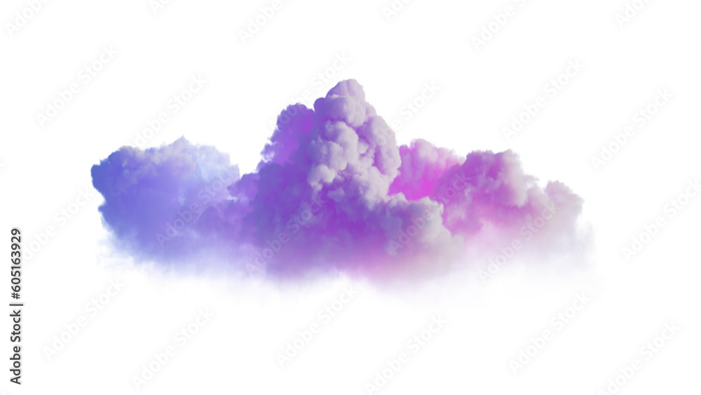 3d render, abstract cloud illuminated with neon light.
 - obrazy, fototapety, plakaty 
