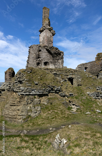 Ruin of Castle Sinclair Girnigoe. Wick. Scotland . Nose Head. Northsea coast.  photo