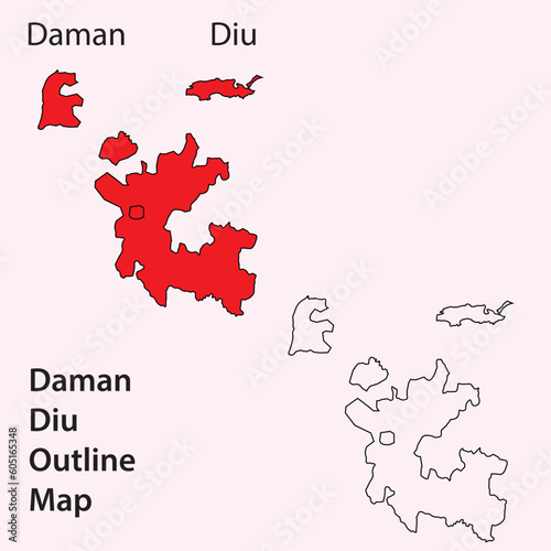 Daman Diu map of india, daman diu outline, Union territory, daman symbol, daman diu contour