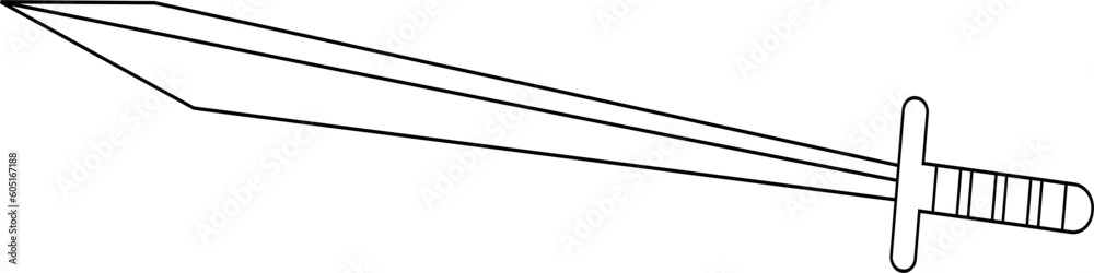 illustration and clip art of a sword isolated on white. an outline sketch of a sword illustration and clip art of a sword isolated on white. an outline sketch of a sword