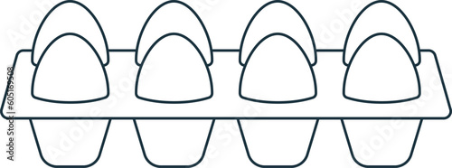 Egg tray icon. Monochrome simple sign from agriculture collection. Egg tray icon for logo, templates, web design and infographics.