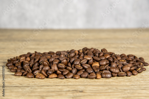 coffee beans on wooden table