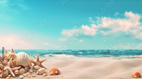 Beach Themed Background with Empty Copy Space for Your Message