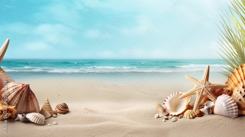 Beach Themed Background with Empty Copy Space for Your Message Beach Themed Background with Empty Copy Space for Your Message
