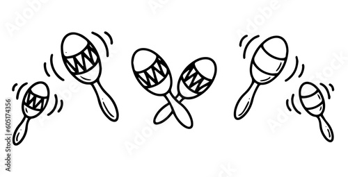 Maracas icon. Vector illustration of blue and red maraca and instrument sign. Graphic of maraca and maracas