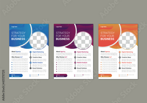 modern trend professional business flyer design corporate vector file print layout editable 