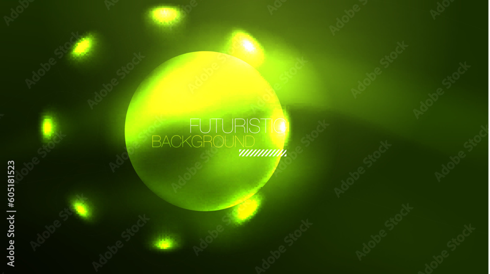 Neon glowing circles, magic energy space light concept, abstract background wallpaper design Neon glowing circles, magic energy space light concept, abstract background wallpaper design