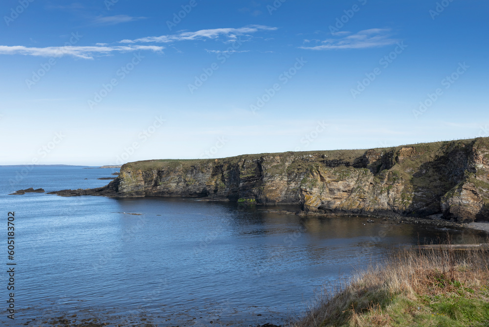 Cliffs and bay at Dunnet Head. Scotland. North coast. North Sea. Cliffs and bay at Dunnet Head. Scotland. North coast. North Sea.