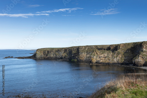 Cliffs and bay at Dunnet Head. Scotland. North coast. North Sea.