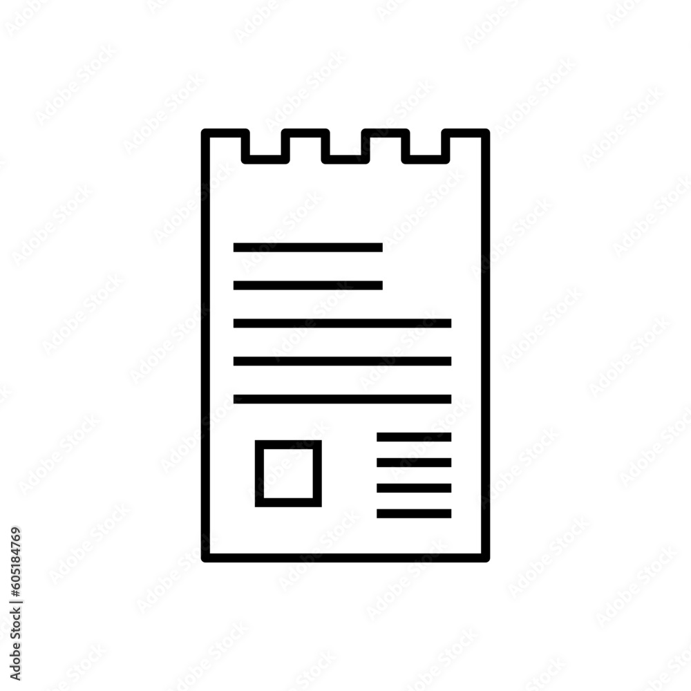 Check vector icon. invoice illustration sign. waybill symbol or logo. Check vector icon. invoice illustration sign. waybill symbol or logo.