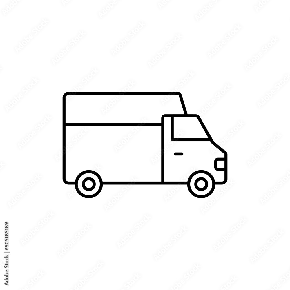 Truck vector icon. Lorry illustration sign. Autotruck symbol or logo.