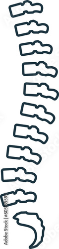 Spine icon. Monochrome simple sign from anatomy collection. Spine icon for logo, templates, web design and infographics.