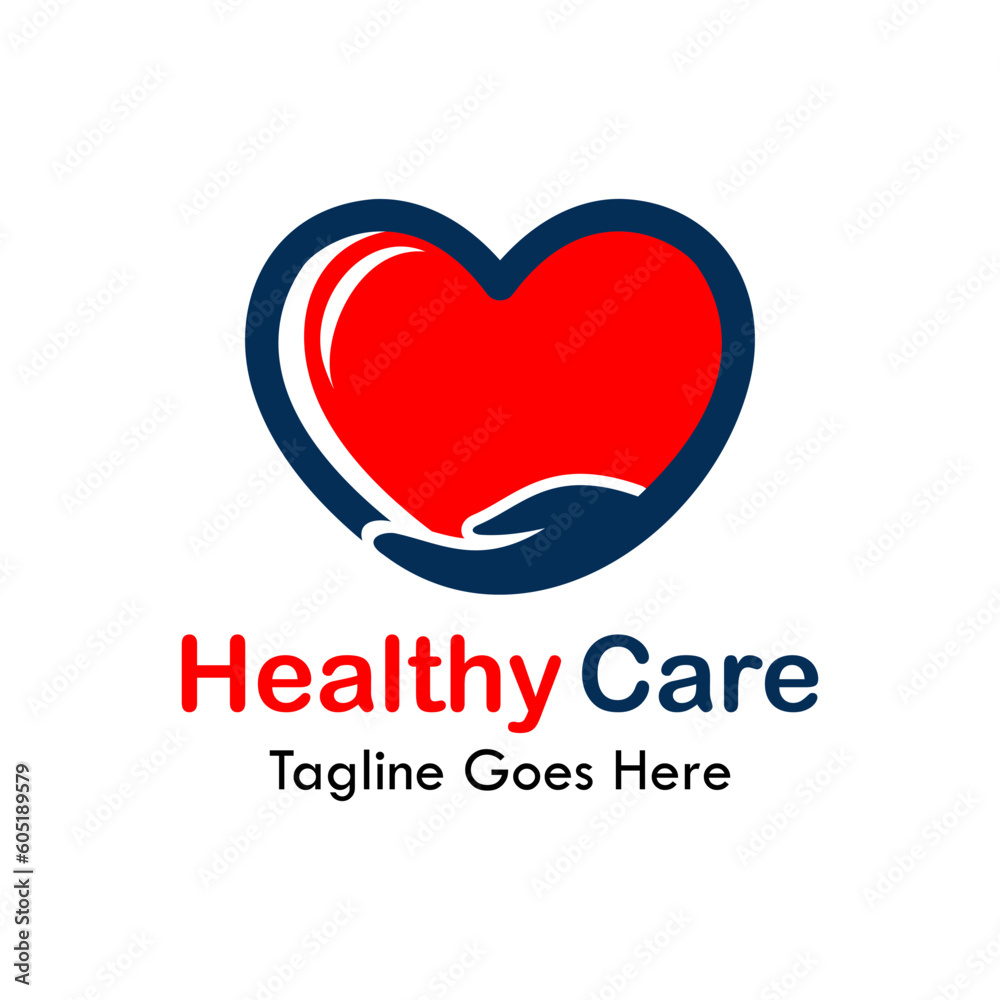 Healthy care design logo template illustration