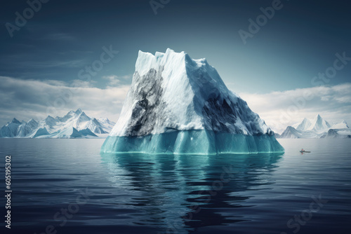 Iceberg in polar regions. Generative AI. © hugo