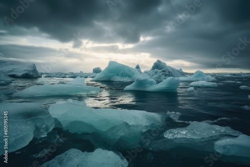 Iceberg in polar regions. Generative AI.