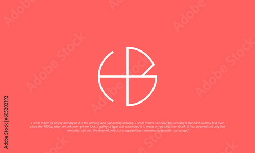 minimalist monogram logo initial letters H and B