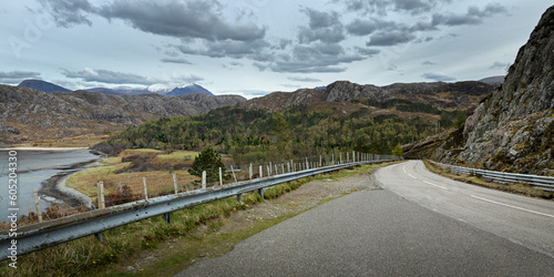 Road Scotland. Scottish Highlands. Mountains. A837. Westcoast.