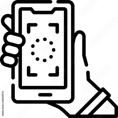 camera ar icon with black color