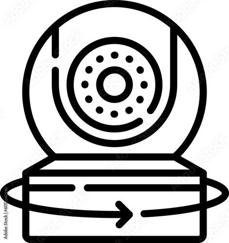 360degrees icon with web cam with black color